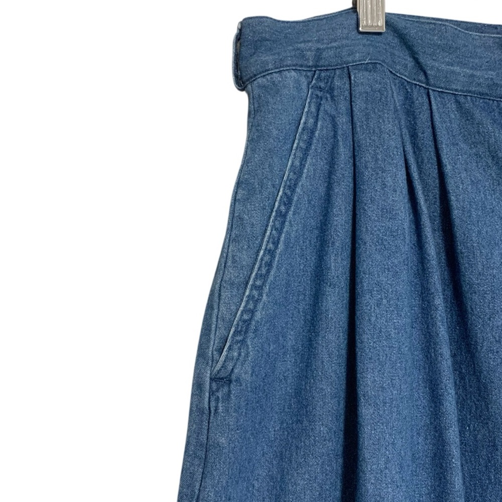 Vintage Northern Reflections Button Front Flared Denim Midi Skirt | Size 9/10 - Picture 6 of 10